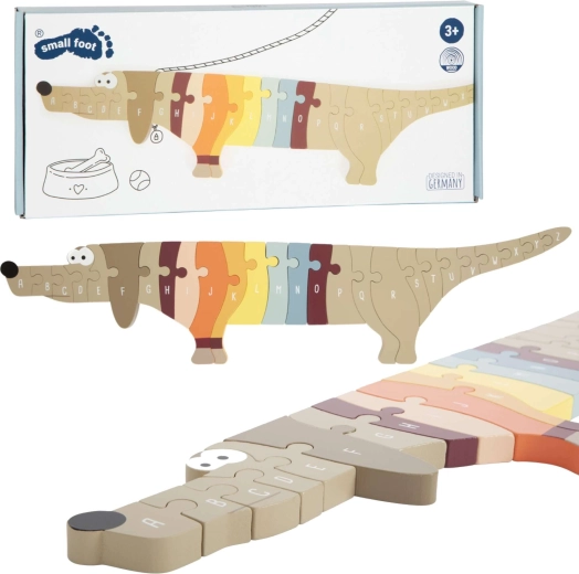 Puzzle alfabet din lemn teckel SMALL FOOT