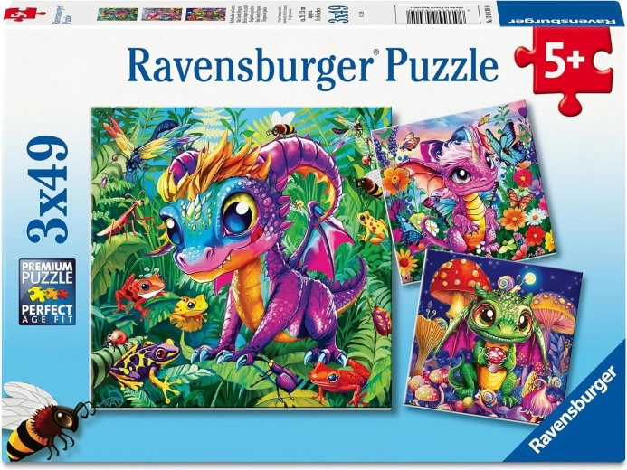 Puzzle Ravensburger Pui de dragon descoperă natura 3×49 piese