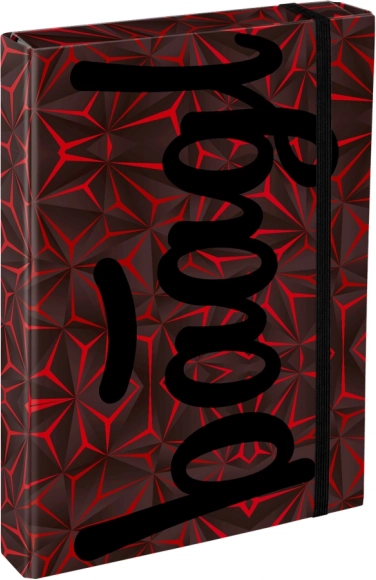 Baagl mapă pentru caiete școlare A4 Jumbo Red Polygon