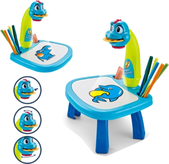 Proiector multifuncțional / proiector pentru învățarea desenului - dinozaur albastru