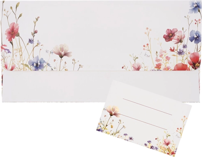 Plic cu motiv floral și cartonaș inclus