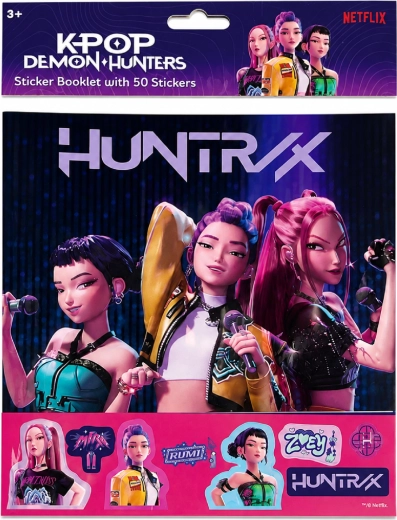Album cu autocolante KPop Demon Hunters Huntrix (50 autocolante)