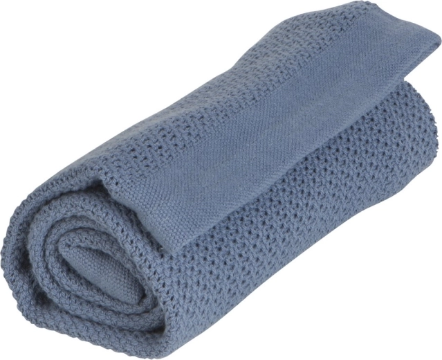 Vinter & Bloom pătură Soft grid organic denim blue