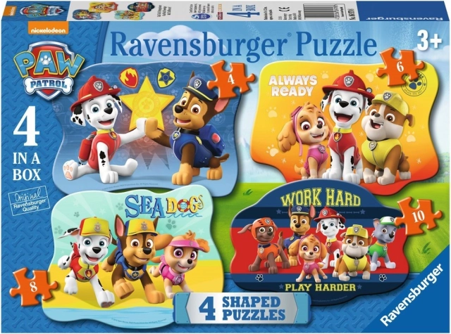 Puzzle Ravensburger Patrula Cățelușilor 4 în 1 (4–10 piese)