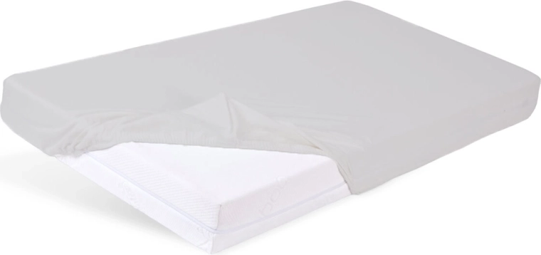 Cearșaf impermeabil cu elastic din bambus Babymatex, 60 × 120 cm, gri deschis