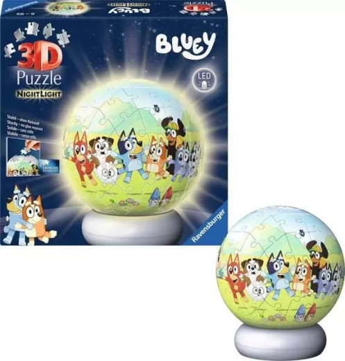 Puzzle 3D luminos BLUEY ediție de noapte 72 piese