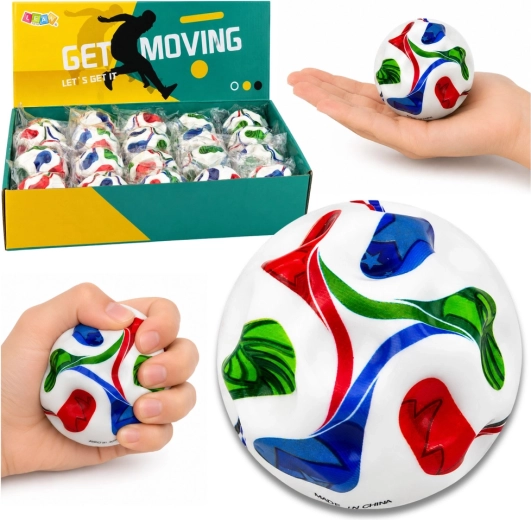 Minge antistres din spumă cu adâncituri, motiv fotbal 7 cm - 1 bucată