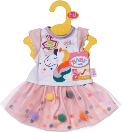 Rochie tutu cu unicorn pentru păpuși 43 cm BABY born