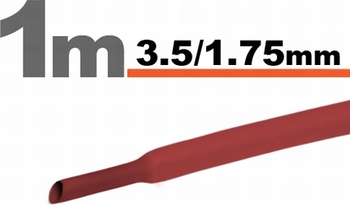 Tub termocontractabil roșu 3,5/1,75 mm