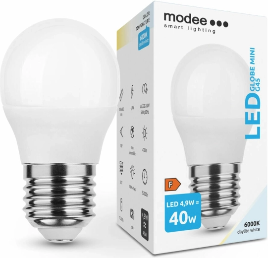 Bec LED G45 E27 4,9 W alb rece – Modee Smart Lighting