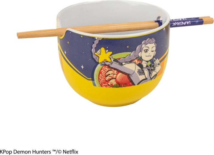 Bol de ramen K-pop demon hunters cu bețișoare (aroma Rumi superstar)