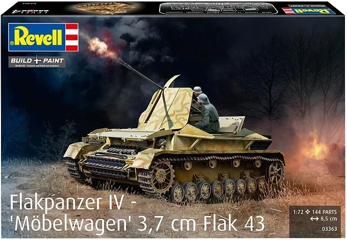 Model din plastic al tancului Flakpanzer IV 3,7 cm Flak 43 (1:72)