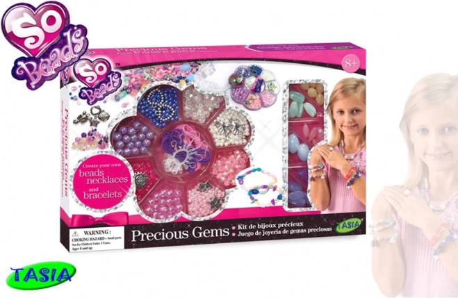 Tasia set de mărgele – pietre prețioase sclipitoare