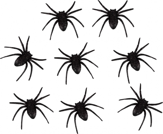 Decorațiuni păianjeni sclipitori 6 cm – set 8 buc