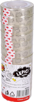 Banda adezivă transparentă 12 mm x 20 m, 12 bucăți