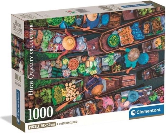 Puzzle Clementoni Piața plutitoare thailandeză, 1000 de piese