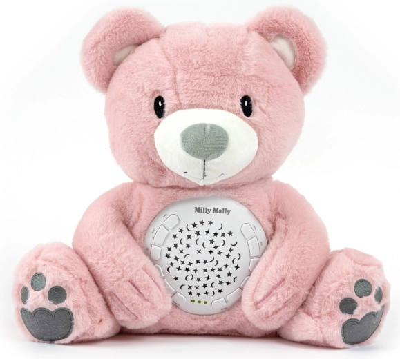 Ursuleț de pluș cu proiector și cântece de leagăn MILLY MALLY Bear roz