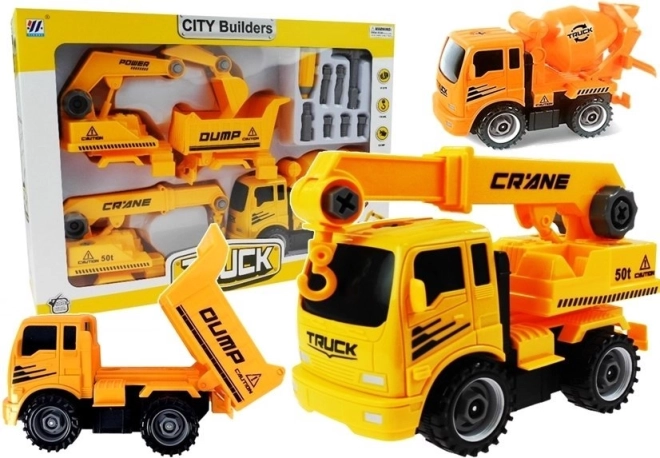 Set de vehicule de construcții demontabile