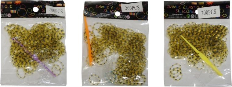 Set de elastice cu model leopard – 200 buc.