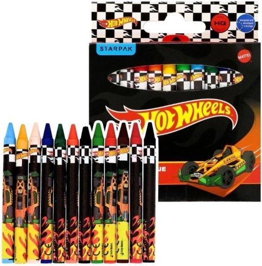 Creioane cerate Hot Wheels Black, 12 culori