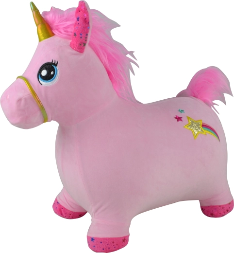 Unicorn roz roz care sare cu sunet