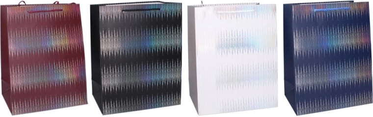 Pungă cadou XS cu efect holografic 14,5 × 15 × 6 cm – mai multe culori