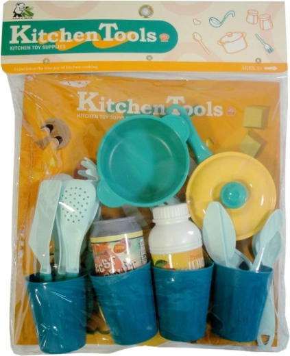 Set de bucătărie pentru copii cu veselă și accesorii