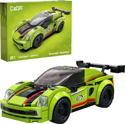 Set de construcție CaDA mașină de curse Emerald Shadow, 158 piese