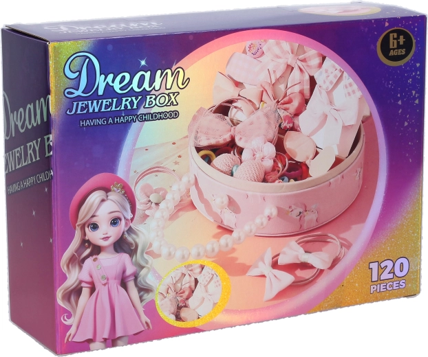 Cutie de bijuterii cu accesorii pentru păr 18 cm - 1 bucată