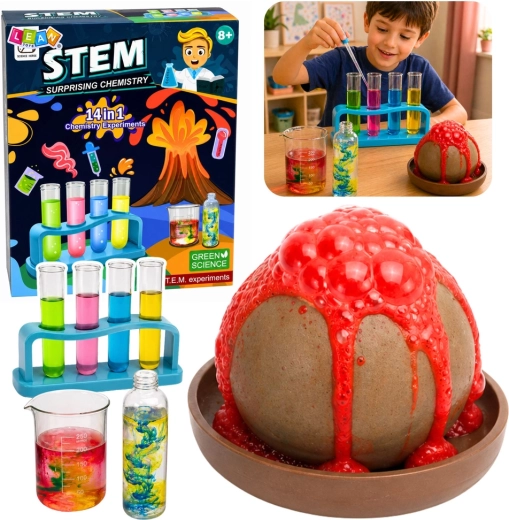 Set educativ Micul chimist – 14 experimente inclusiv un vulcan