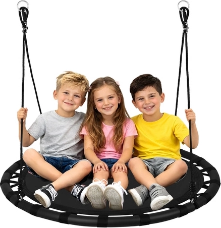 Leagăn pentru copii tip cuib de barză, 100 cm, negru