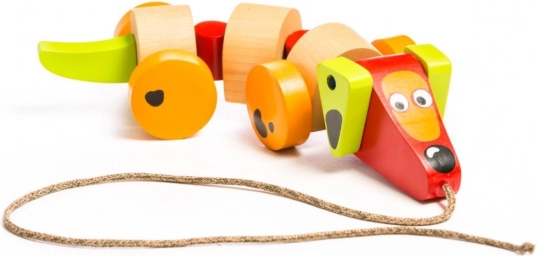 Teckel de lemn pe sfoară