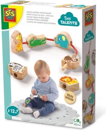 SES Creative Tiny Talents animăluțe din lemn de înșirat