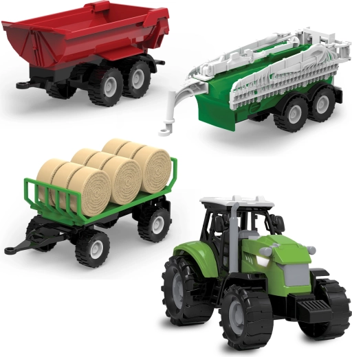 FARM SERVICE tractor cu trei remorci cu lumini și sunete