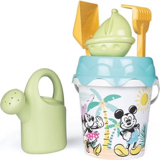 Smoby Green găletușă MICKEY MOUSE și MINNIE cu accesorii pentru nisip și stropitoare din bioplastic