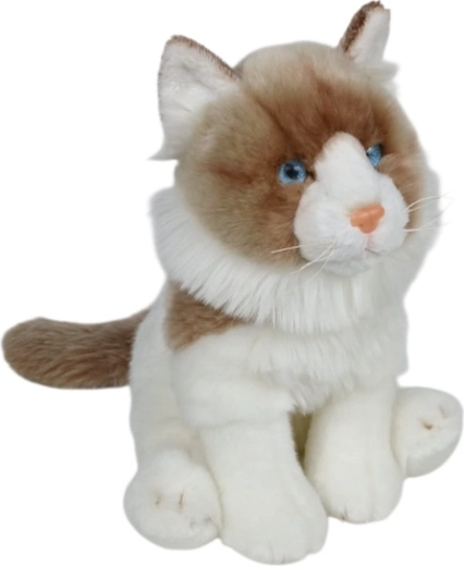 Pisică Ragdoll de pluș, în poziție șezândă, 28 cm