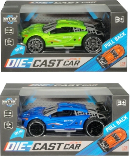 Mașinuță sport din metal cu lumină și mecanism cu întoarcere (pull-back)