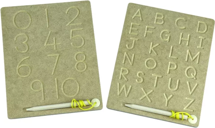 Tăblițe pentru trasarea literelor și cifrelor – set 3 buc.