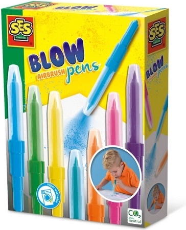 SES Creative markere pentru desen prin suflare, set creativ cu 7 culori - 1 bucată