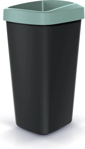 Coș de gunoi din plastic 25 l cu ramă verde deschis