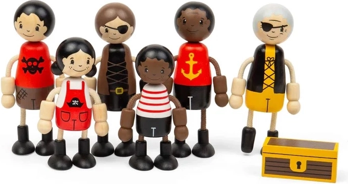 Figurine din lemn Bigjigs Toys Pirați