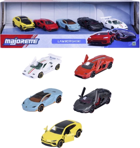 Set cadou cu mașini sport Lamborghini Majorette - 5 bucăți