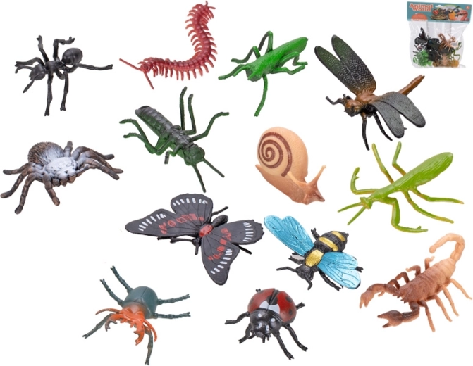 Set figurine insecte 13 buc (3,5–7 cm) în săculeț