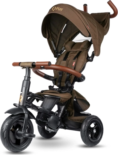Tricicletă Qplay Rito deluxe rubber maro