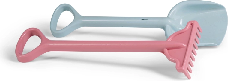 Set Androni reciclabil pentru nisip – lopată și greblă 56 cm, culori pastel