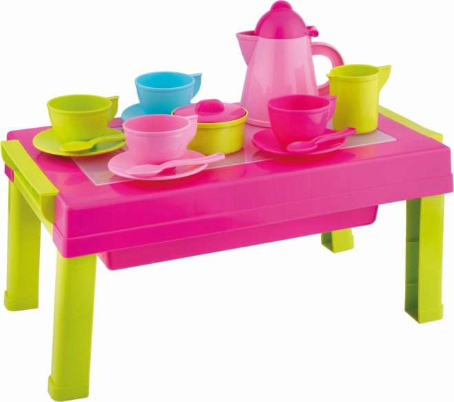 Set de cafea Androni cu măsuță pliabilă 2 în 1 – 17 piese