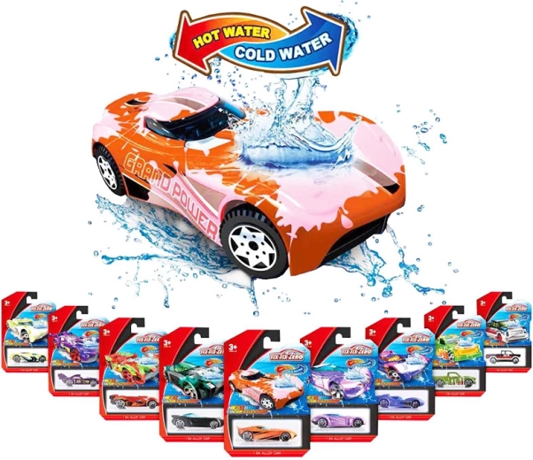 Mașină sport metalică care își schimbă culoarea