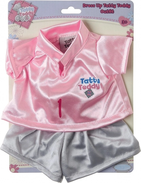 Ursuleț de pluș TATTY TEDDY cu tricou și șorturi