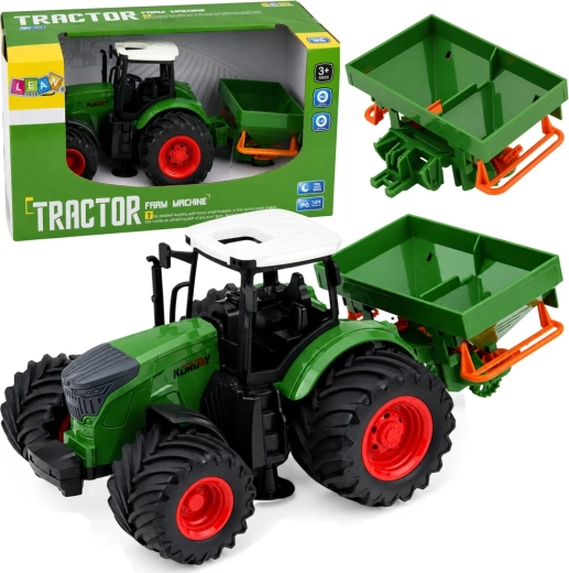Tractor agricol cu semănătoare 1:24, cu roți din cauciuc