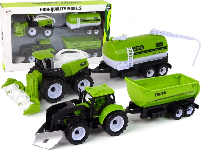 Set de vehicule agricole cu tractor, combină și cisternă